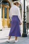 Purple Slit Elastic Waist Casual Jacquard Knit Oversize Knitwear Skirt 90 75 - 8