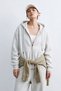 Women's Kangaroo Pocket Zipper Sweatshirt - Snow Melange