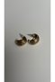 Textured Half Hoop Gold Earrings - 3