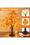 60CM Fall Maple Tree with 24 Led Light,Thanksgiving Decoration Maple Leaf Table Tree With 48 Maple L - 2