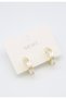Vip Gold Rectangular Stone Detailed Hoop Model Tarnish Resistant Steel Earrings 20 mm