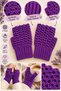 Women's Fingerless Knitted Gloves Purple Hand Knitted Winter Warm Gloves for Daily Use - 3