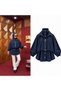 Women's Two-Piece Look Zippered Gathered High-Neck Jacket / Tunic
