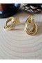 Gold Color Interlocking Ringed Vintage Spiral Earrings Acr9702 - 2