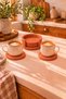Decorative Concrete Orange Color 4 Piece Coaster Set with Stand Bohemian Style Coasters - 8