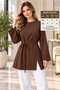 Tunic Women's Tunic Blouse with Lace-Up Slit Detail