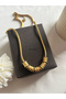 Ring Detailed Tarnish-Resistant Steel Snake Chain Necklace - 2