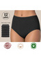 Özten 12 Li Women's 100% Cotton Heart Patterned High Waist Panties Set