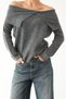 Anthracite Slit Madonna Collar Sweater - 2