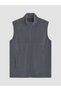 Gray Stand Collar Men's Fleece Vest - 4