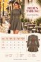 Timeless Elegance |   Women's Long-Sleeved Semi-Turtleneck Buckle Detailed Short Modal Dress - 5