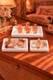 Decorative 3 Piece Raw White Color Rectangular Model Rowed Tray Set, Presentation Tray, Jewelry Plate, Organizer Multi-Purpose Plate Set