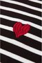 Brown Heart Embroidered Striped Sweatshirt - 3