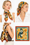 Orange Green Horse Patterned Women's Scarf - Stylish Gift with Framed Square Scarf & Bandana Scarf - 2