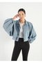My Beauty Women's Jeans Crop Balloon Sleeve Design Denim Jacket - 3