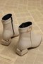 Galvanized Short Heeled Gold Buckle Zippered Non-Slip Sole Women's Booties - 3