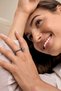 Women 3 Pcs Glass Crystal Stones Ring Set, Multicolor - 2