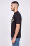 Men Crew Neck Brand Logo Short Sleeve T-Shirt, Black - 3