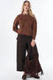 Embroidered Appliqué Knitwear Tunic Brown - 2