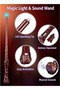 2PCS Light Up Magic Wizard Wand with Sound Effect, Illuminating Toy Wand for Kids, Party Costume Cosplay Accessory Halloween Favors (Brown) - 2