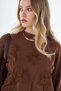 Embroidered Appliqué Knitwear Tunic Brown - 7