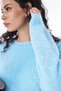 Zero Neck Knitwear Sweater Blue - 7