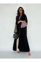 Stylish Abaya Robe with Featured Patchwork Sleeves and Cardigan Coat - 3