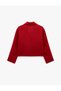 Shirt Collar Pocketed Buttoned Wool Blend Cropped Cashmere Jacket - 7