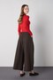Women's Brown Premium Pleated Loose-Fit Skirt Trousers 32059 - 3