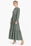 Beli Gathered Layered Long Shirt Dress - 2