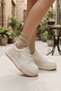 Beige White High-Sole Comfortable Imported Daily Women's Sneaker Sports Shoes - 4