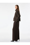 Wool Blend Zippered Pocketed Stand Collar Oversized Seasonal Cashmere Jacket - 3