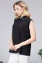Women's Shirt Collar with Stone Detail Sleeveless Blouse Sıfırkol Premium Quality - 6