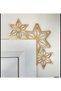 Christmas Door Corner Ornament 3 Star Gold Wood Look Decorative Door Top Ornament Christmas and New Year Decoration - 2
