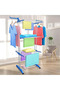 Multi Layer Clothes Drying Rack with Hanging Rails and Shoe Storage, Heavy Duty Laundry Stand for Indoor Outdoor Use, Space Saving Clothes Airer for Towels Shirts Trousers and Daily Laundry - 5