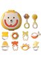 10-Piece Multi-Shaped Baby Rattle Toy Set With Orange Storage Box - 8