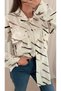 Double Pocket Brushed Pattern Shirt - 1773 - Ecru & Brown - 2