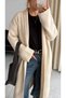 Premium Şardonlu 50% Wool Shawl Collar Long Cardigan - 3