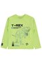 T-Rex Dinosaur Printed Sweatshirt for Ages 2-7 - Green