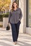Modal Knitted Plus Size Blouse Smoked