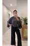 Womes Dark Gray Bat Sleeve Knitwear - 2