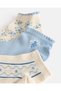 Senior Girls Blue and Cream Ankle Socks, 3 Pairs - 3