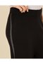 Women Black Knitted Wide Leg Trousers - 4