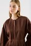 Ribbed Wide Sleeve Dress Bitter Brown - 6
