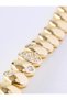 Gold Color Stone Detailed Almond Shaped Bracelet - 2