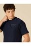 Men Navy Plain Embroidered T-Shirt - 4