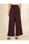 Women Burgundy Wide Leg Trousers - 3