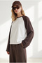 Women's Brown Raglan Sleeve Crew Neck Sweatshirt Swt-19000812 - 4