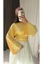 Spanish Style Side Gathered Oysho Blouse - Cvx - Yellow - 2