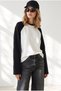 Women's Black Raglan Sleeve Crew Neck Sweatshirt Swt-19000812